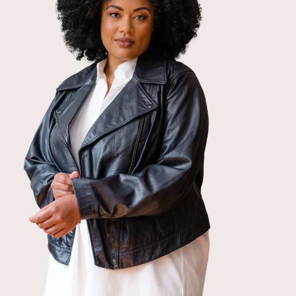 Able Jackets & Blazers - Able Maha Black Leather Moto Jacket, 3X-Worn once